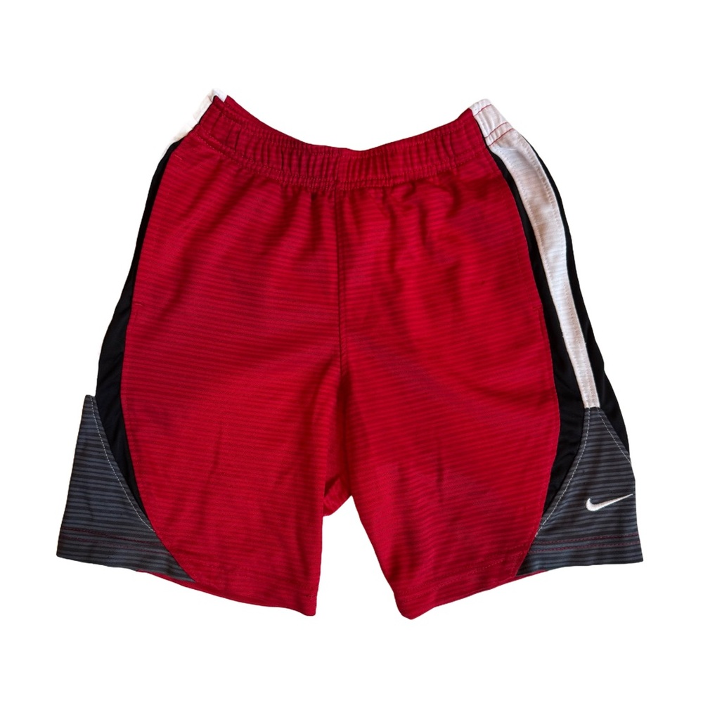 Nike Dynamic Red Athletic Shorts With Grey and White Accents